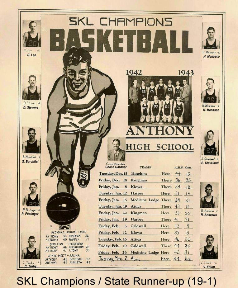 1943 Basketball State Runner-up 4
