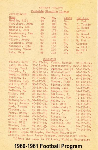 1961 AHS Football Program 2